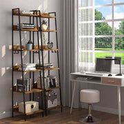 Bolt Edge Industriële Boekenkast - 6 Lagen - Zwart/Bruin - Boekenrek - Hout & Metaal - 41 x 187 x 36 cm
