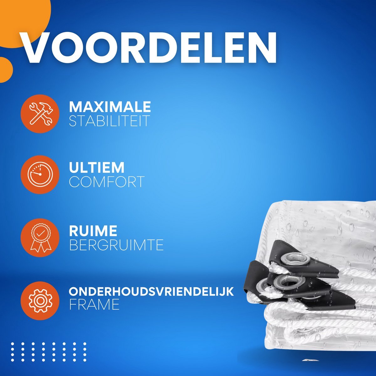 Transparant PVC-zeildoek Opulence - Waterdicht - Met oogjes - Weerbestendig - Zeil voor tuinmeubels of veranda - 200x600cm