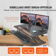 Sta bureau Deluxe - Dubbellaags Computerbureau - Voor Thuis en op Kantoor