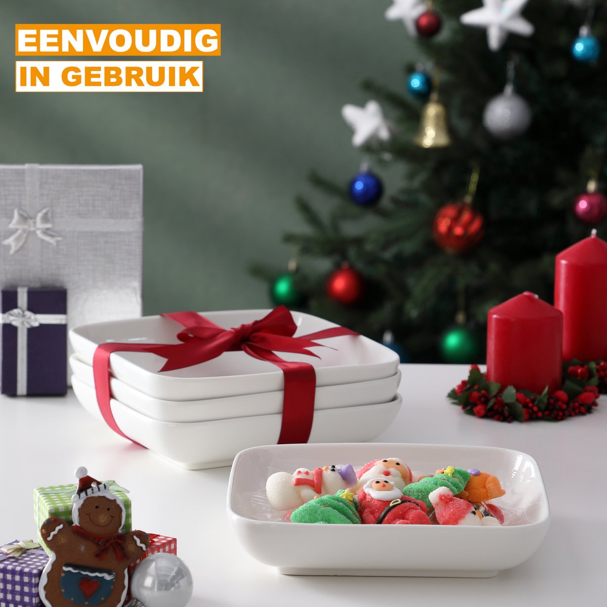Opulent Dinerborden – 4 persoons – Wit Keramisch – Serviesset – Breakfast Plates