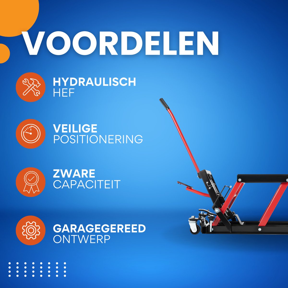 Motorfiets hefplatform - Montagestaander - Motorkrik - Wekplaatskrik - Motorlift - Voor Garage & Werkplaats - Rood