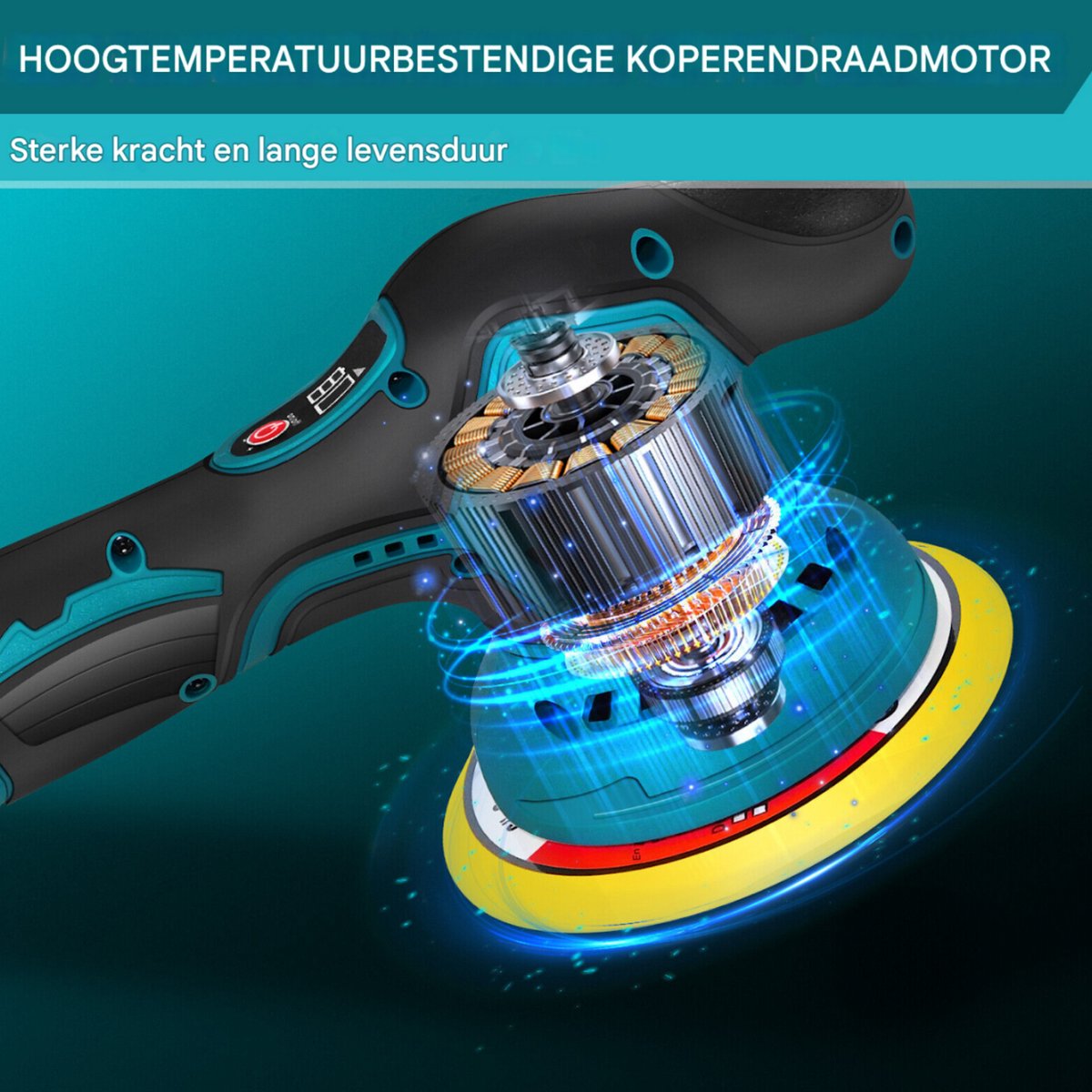 Draadloze Bufferpolijstmachine - Borstelloos - 8 Snelheden - 2000mAh Accu - Voor Auto Detailing & Waxen