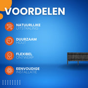 Tuin Gras Gazon Rand - Flexibele Houten Border voor Tuinhek - Tuinafboording voor Outdoor Landschap & Tuindecoratie - 203x60x1.4cm Zwart