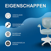 Kinder bureaustoel - Kinderstoel - Voor kinderen / bureaugebruik - Draaibaar met verstelbare hoogte - Lichtgroen