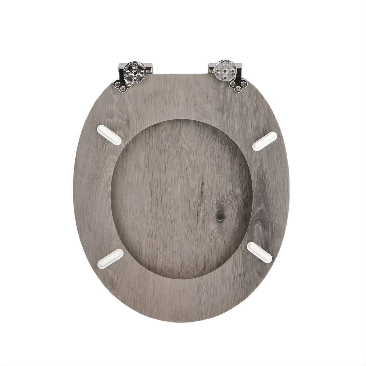 WC-bril - Toiletbril – Voor Toilet & Badkamer – Soft-Close – MDF - Grijs houtlook