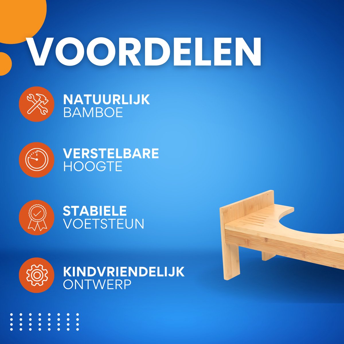 Toiletkruk - Wc krukje - Wc opstapje - Juiste houding - Opstapje voor kinderen - Voor Zindelijkheidstraining Kinderen en Volwassenen - Bamboe
