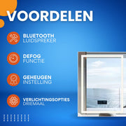Muziek Badkamerspiegel - Met bluetooth en verlichting - 70x90cm - Voor Badkamer, Make-up & Wandmontage - Dimbaar licht - Vierkant