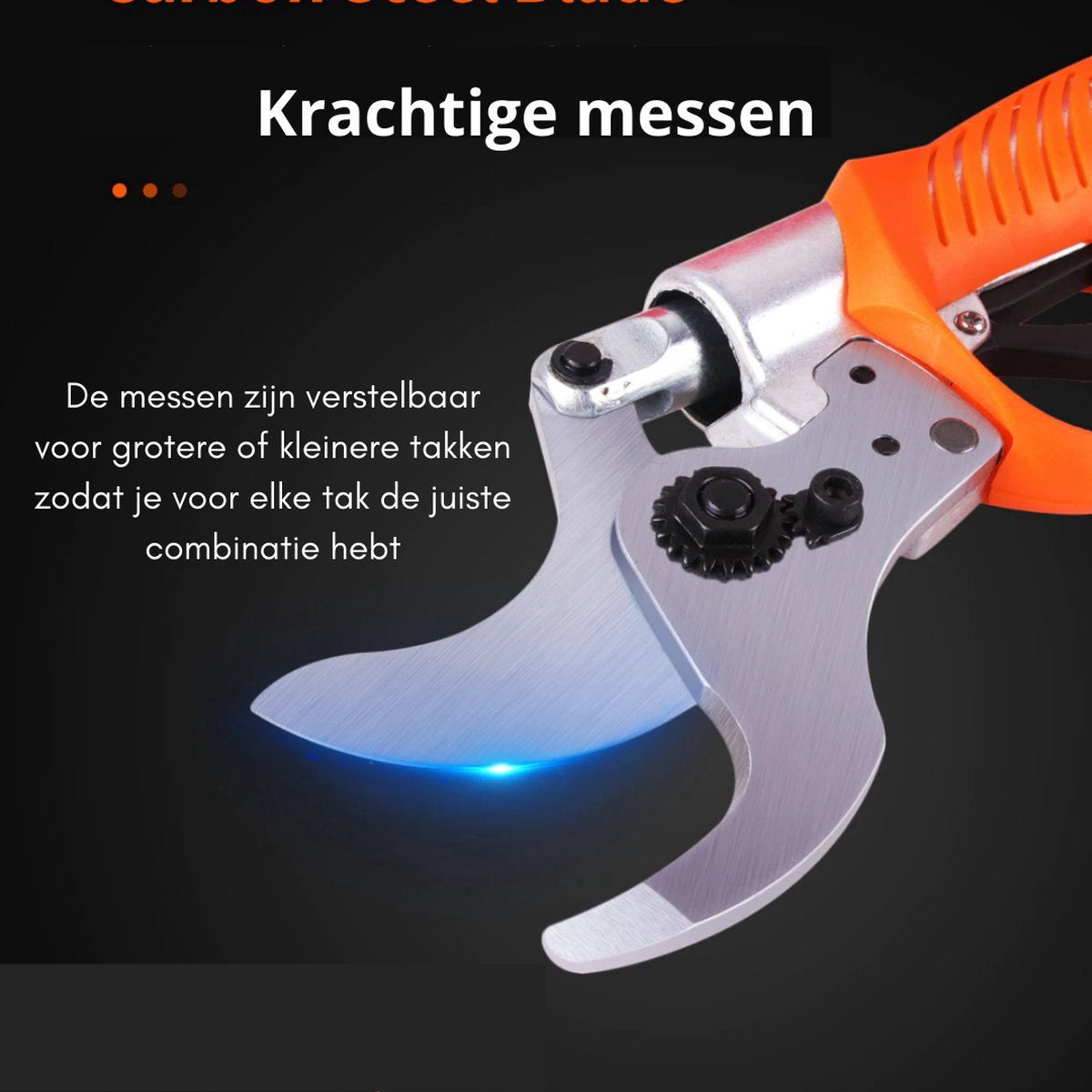 Happyment Elektrische snoeischaar PRO - Accu Snoeischaar - Accu Takkenschaar - 45 mm - Rugzak Ontwerp - Oranje