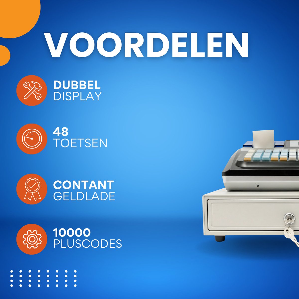 Kassa - 48 toetsen elektronisch kassa - Kassasysteem horeca - Met contant geldlade voor winkel - Zwart/Wit