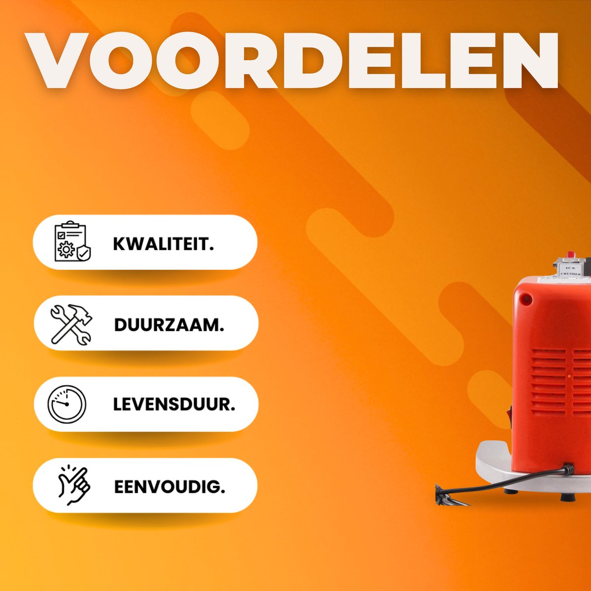 Elektrische ice crusher - 100KG/u - IJsbreker Machine - Ijscrushers - Ijsvergruizer - Slush puppy - Icebreaker - Incl. Extra Messen