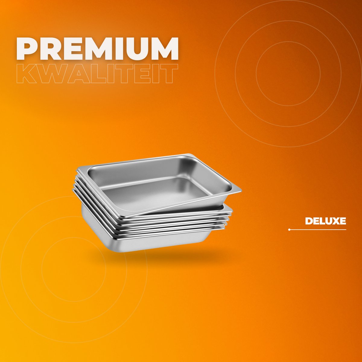 Warmhoudbakken 6 stuks - 13L - Voedselverwarmer - Luxe Stoomtafelpan - Roestvrij Staal - Chafing dish - voor Buffetwarmer - Warmhoudschalen