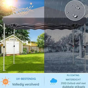 Gazebo Tavien - Pergola - Paviljoen - Partytent - Strandtent - Voor Terras, Feest en Achtertuin - 3x3m - Grijs