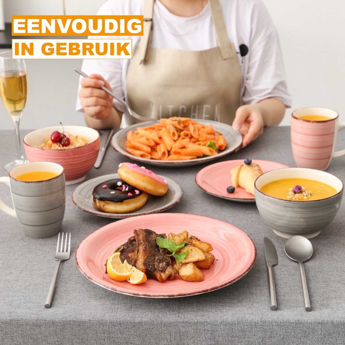 Prestigious Ontbijtborden – Kleurrijk 48 delig - 12 persoons – Keramisch – Eetborden – Kleine Borden