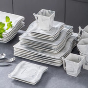 Splendid Bordenset – Dinerborden – 30 delig- 6 persoons – Marmerloook Keramisch – Kleine Borden – Perfect voor diner