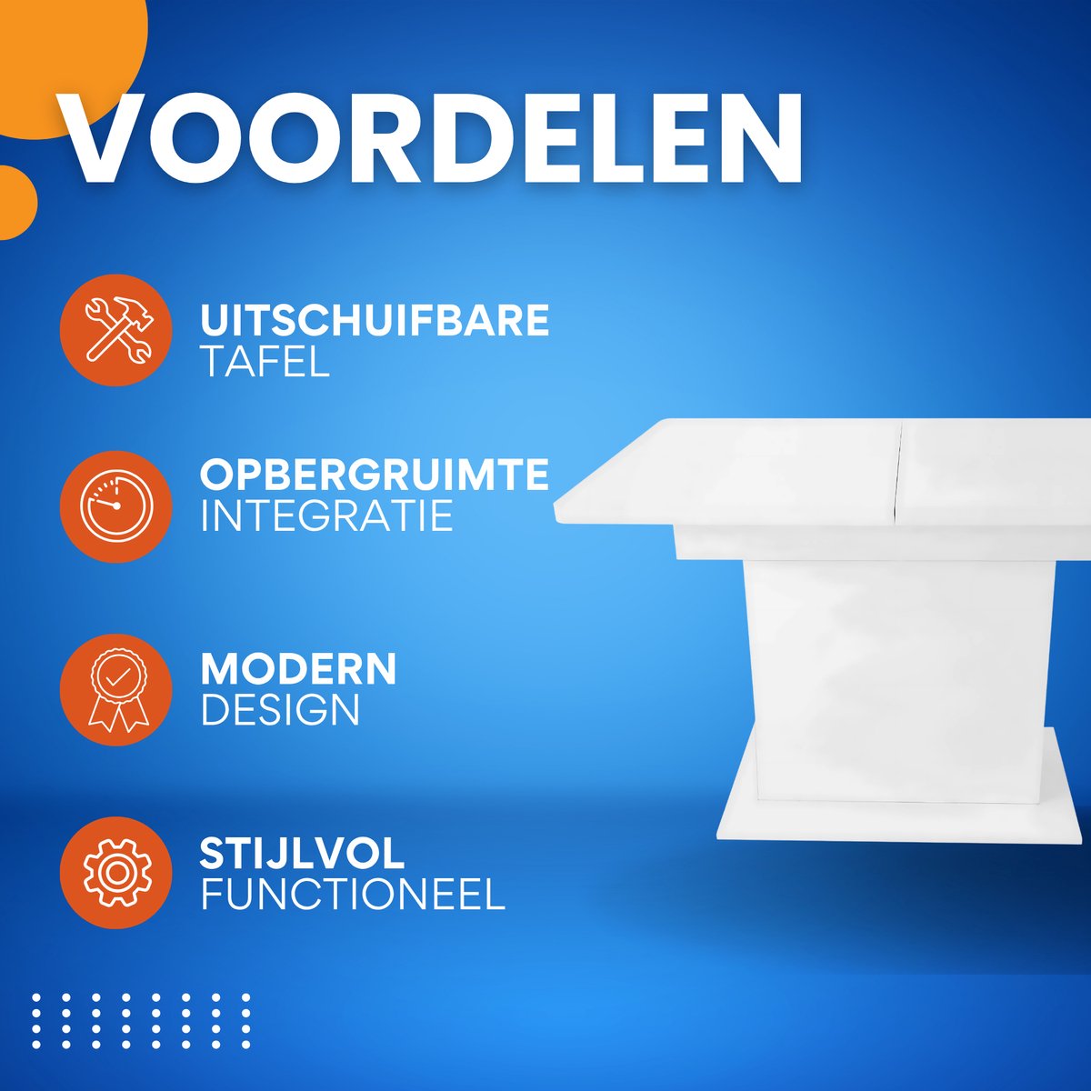 Eettafel - Keukentafel - Uitschuifbaar - Voor Woonkamer of Eethoek - Met Opbergruimte & Modern Design - Rechthoekig IJzer & Hout