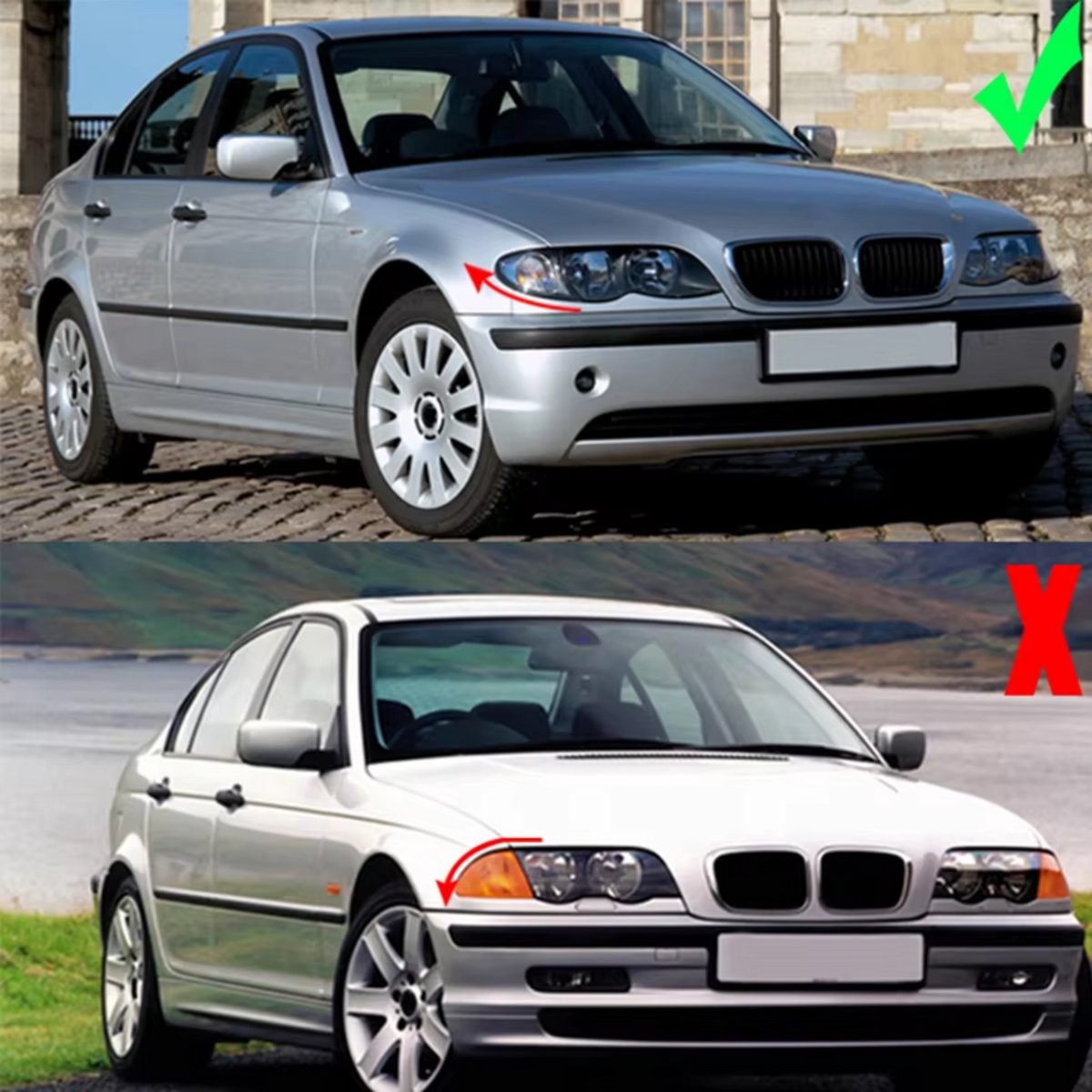 Voorbumper grille - Matzwarte Roosters - Voor BMW 3 Serie E46 325i/330i 4-Deurs (2002-2005) - Auto accessoires