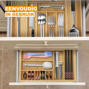 Besteklade Organisator Nobillo - 6-8 Compartimenten Keukenlade - Keukengerei Houder voor Mes, Vork en Lepel