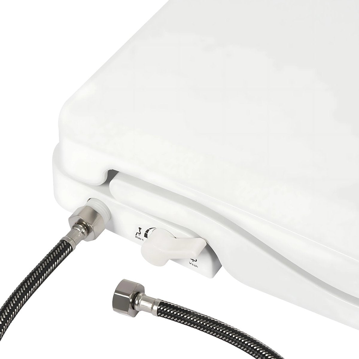 Niet-Elektrische Bidettoiletbril - Voor Achter Wassen - Wit, D-vormig en Comfortabel - Dubbel Mondstuk - Voor Langwerpige Toiletten