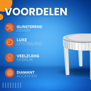 Salontafel Crystal Vaylen - Ronde salontafel - Woonkamer - Kristal - Bijzettafel - Side table
