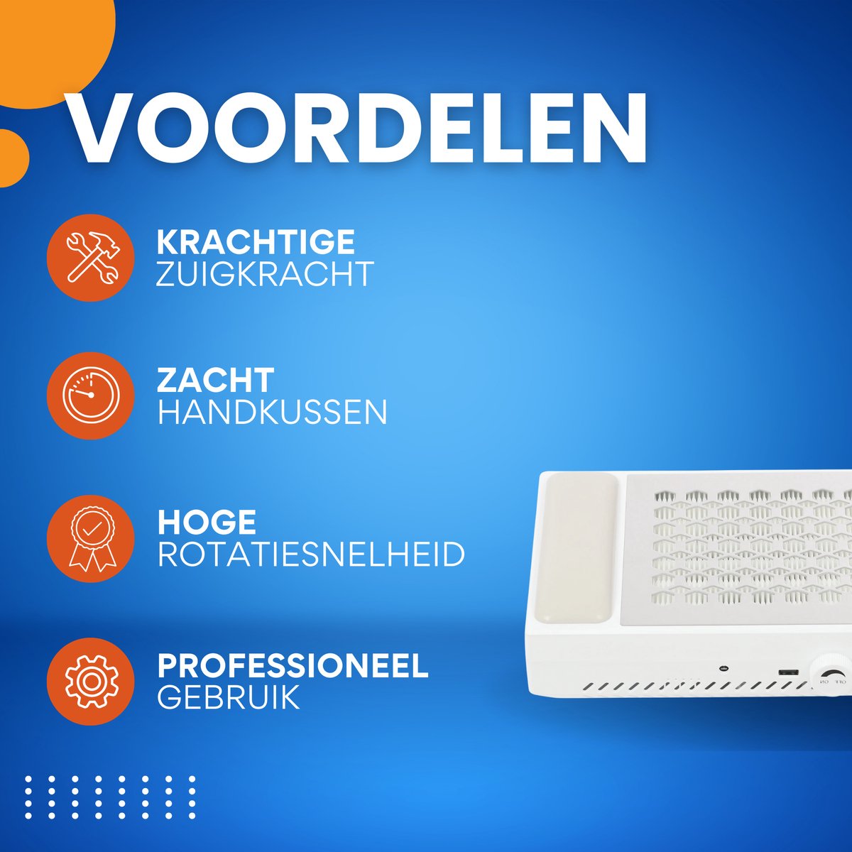 Stofafzuiger voor nagels - Manicure tafel - Nail Dust Collector - Voor Nagelstof Verwijderen - Wit