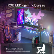 Gaming bureau Brutal - Met LED verlichting - Linker Hoekbureau - 162cm desk - Metalen poten - Bekerhouder