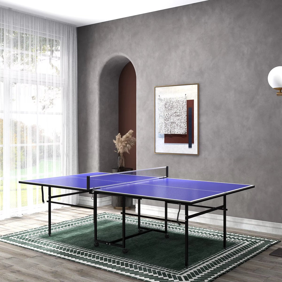 Opvouwbare Tafeltennistafel - Pingpongtafel - Voor Binnen & Buiten - Inclusief 2 Rackets & 3 Ballen - Blauw