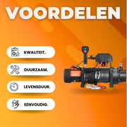 Elektrische Takel - Lier - Hijskraan - Draadloze afstandsbediening tot 20m - 6000KG Power Winch - 12V DC Offroad motor truck
