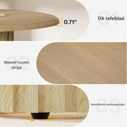 Eettafel Opula - Ronde - 110cm - Voor 4 personen - Voor Keuken of eetkamer - Naturel