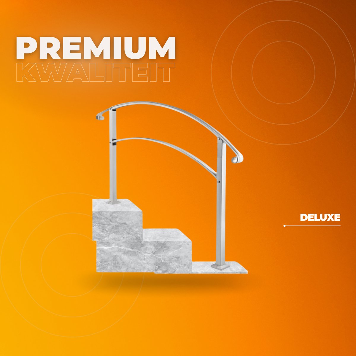 Trapleuning - Trapleuning houders - 2-3 Treden - Smeedijzer - 47,5 cm - Voor Outdoor & Indoor