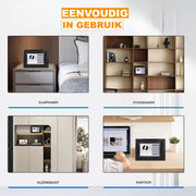Brandwerende kluis - 8,5L Digitale Beveiligingskluis Zyrell - Geldkluis & Waardekist - Anti-Diefstal Beveiligingskluis voor Kantoor en Thuis