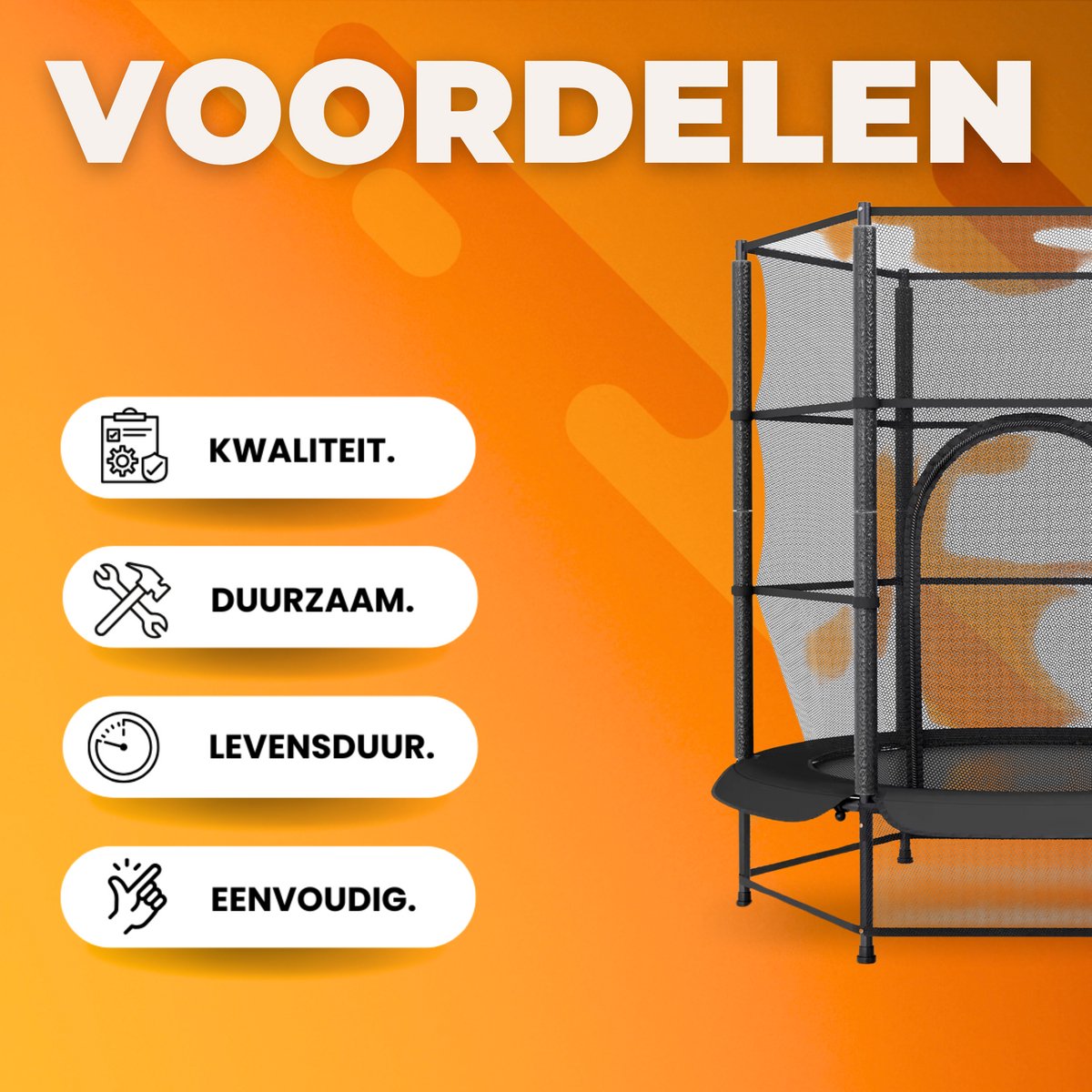 Trampoline met veiligheidsnet - 140 cm - Voor kinderen - Kindertrampoline - Zwart - Buitenspeelgoed - Mini trampoline