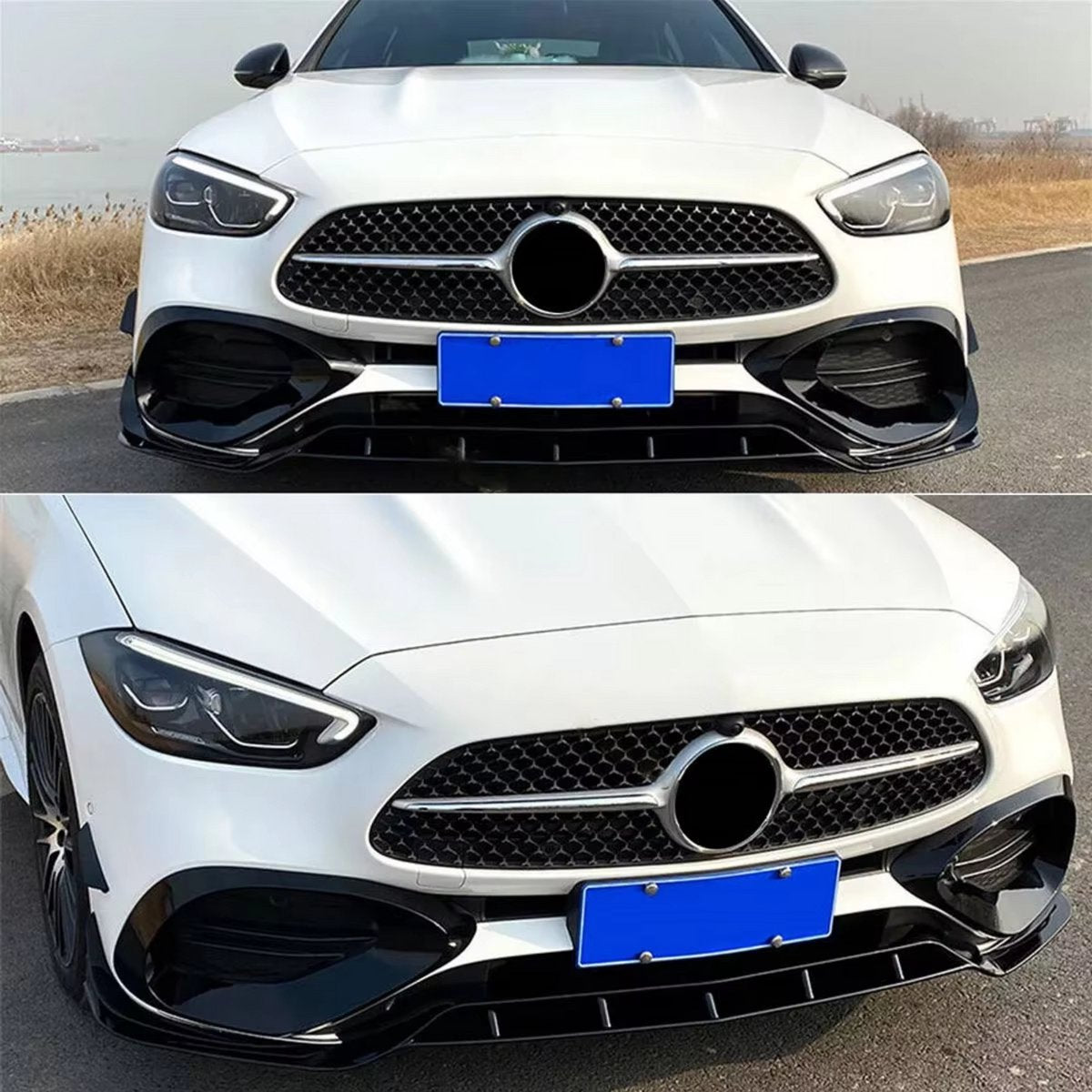 Voorbumper - Voor Mercedes C-Klasse W206 C300 2022-2024 - Auto accessoires - Lipspoiler - Mistlamp cover - Canard trim