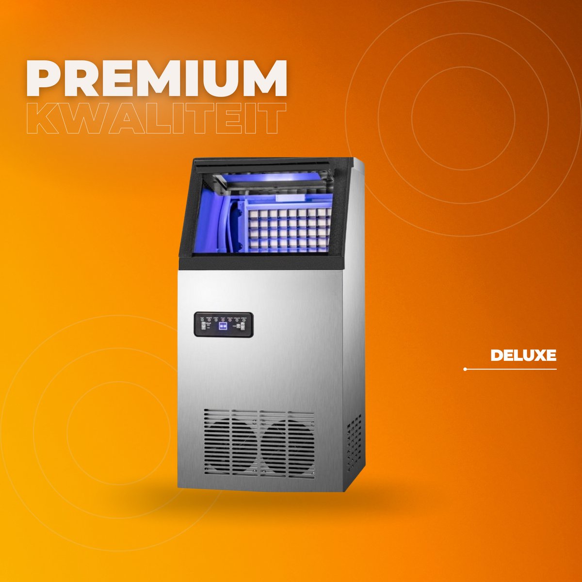 Ijsblokjesmachine Deluxe - Kubus Ijsmachine 68KG/24 uur - Commerciële Ijsklontjes