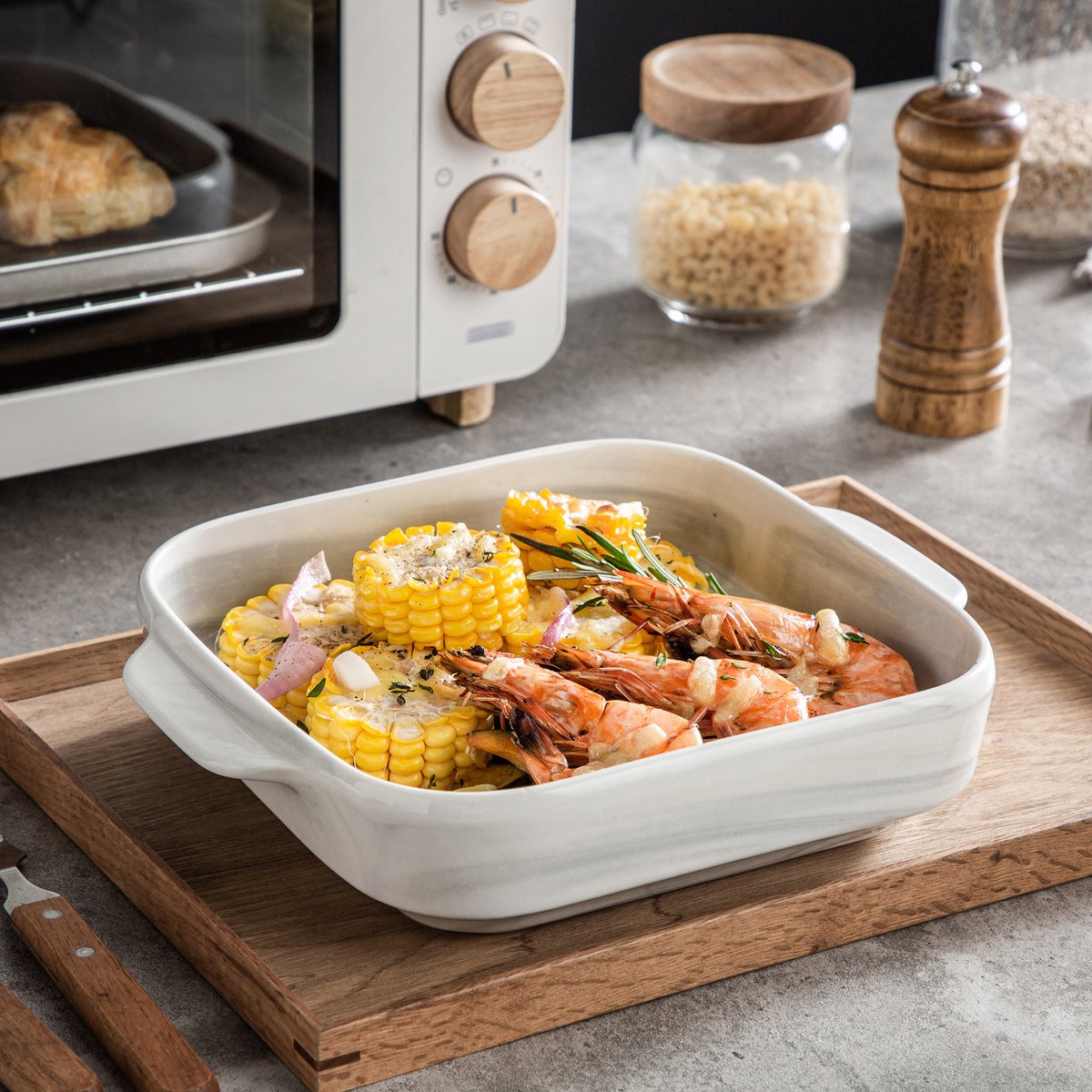 Exquisite Ovenschaal – Schaal – 1500ML – Marmer Look – Lasagne – Braadslede