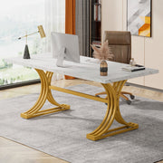 Bureau Aravon - Modern 180cm - Computerbureau Marmerlook - Voor Thuis of Werk