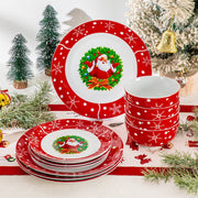 Royalty Dinerborden – Dinerborden – 4 persoons – Kerst 16 delig – Keramisch – Ontbijtborden – Uniek servies