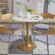 78 cm Hoge Vrije Tijd Ronde Keuken Eettafel Fioren - Gesinterde Stenen Top en Voetstuk Base - Bistro Tafel