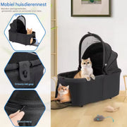 Hondenbuggy Fioren inklapbaar - All terrain - 30kg capaciteit - Ook voor katten - Comfort voor dieren - Grijs