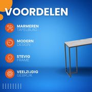 Consoletafel Superior - Haltafel - Wandtafel - Sidetable - 100cm - Marmer look