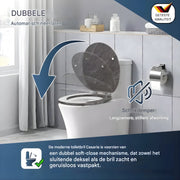 WC-bril - Toiletbril – Voor Toilet & Badkamer – Soft-Close - Grijs