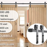 Schuifdeursystemen - 396cm - Schuifdeur rails - Schuifdeursysteem - Railsysteem - Koolstofstaal Staldeurkit