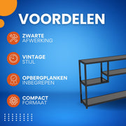 Console tafel Dolia - Zwart - Wandtafel - Sidetafel - Dressoir - Hout- Haltafel - Woonkamer of hal - 110cm