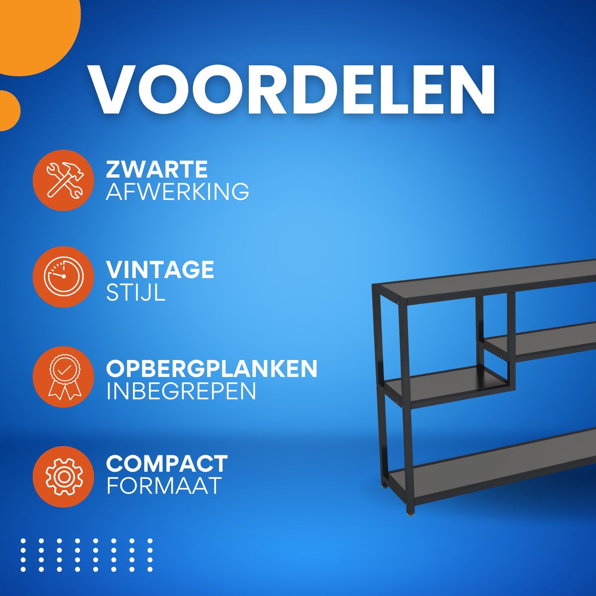 Console tafel Dolia - Zwart - Wandtafel - Sidetafel - Dressoir - Hout- Haltafel - Woonkamer of hal - 110cm