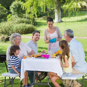 Klaptafel - Kampeertafel - 2 Banken set - Vouwtafel - Opvouwbare Tuinmeubelset voor Buiten, Kamperen & Picknick - Picknicktafel met Bankjes - 180 cm - Wit