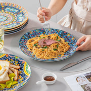 Bohemian Serviesset – 18 delig- 6 persoons – Kleurrijk Keramisch – Dinerborden – Breakfast Plates