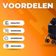 Hondenbuggy inklapbaar - All terrian - 30kg capaciteit - Ook voor katten - Comfort voor dieren - Zwart