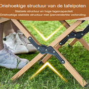 Buiten klaptafel - Campingtafel - Vouwtafel - Voor picknick, kamperen & BBQ - Draagbare campingtafel met draagtas - Lichtgewicht inklapbaar