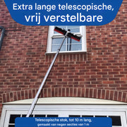 Reinigingsborstel - Voor zonnepanelen en glazen daken - Verstelbare, uitschuifbare glazenborstel - 12 m