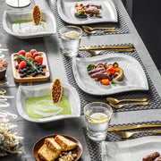 Happyment Serviesset Deluxe - 12 Persoons - Porselein - 24 Delig - Bordenset 12 persoons - Bordenset 24 delig - Marmer