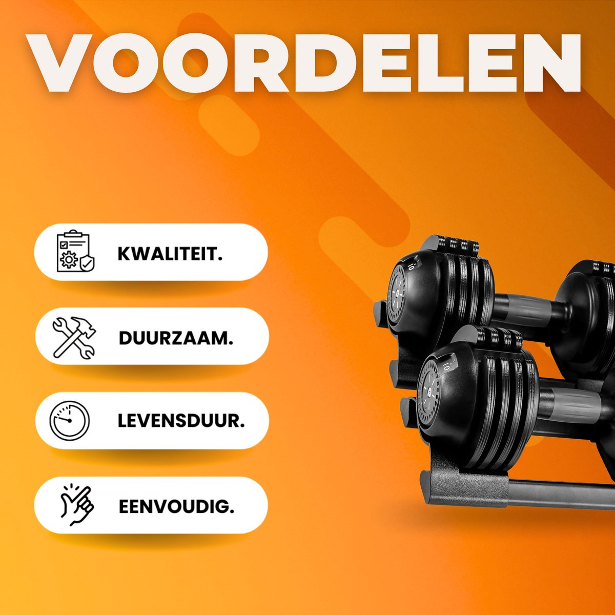 Verstelbare Halters - Halterset van 10 kg met Rek - Snel Verstelbare, Veilige Grip Gewichten voor Compacte Handgewichten - 2 stuks
